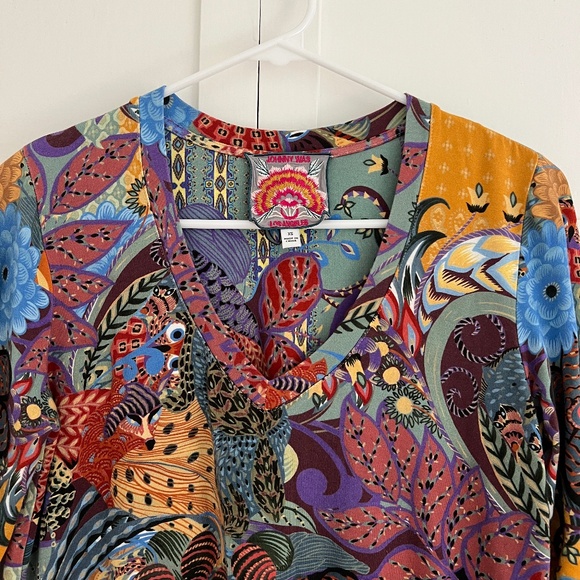 Johnny Was Madison Favorite 3/4 Sleeve V-Neck Swing Tee Shirt Size XS - Picture 5 of 9